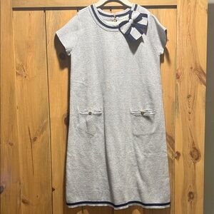 Gray Kids Dress with Bow Accent